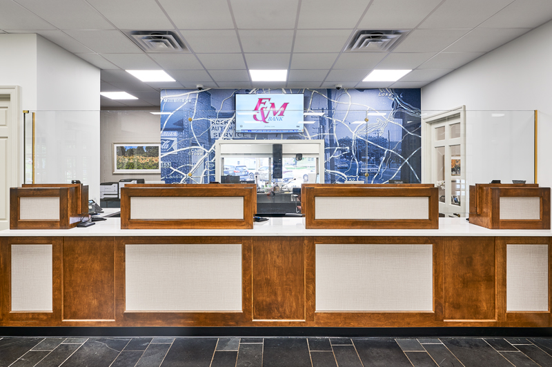 Inside F&M Bank Rockwell office 