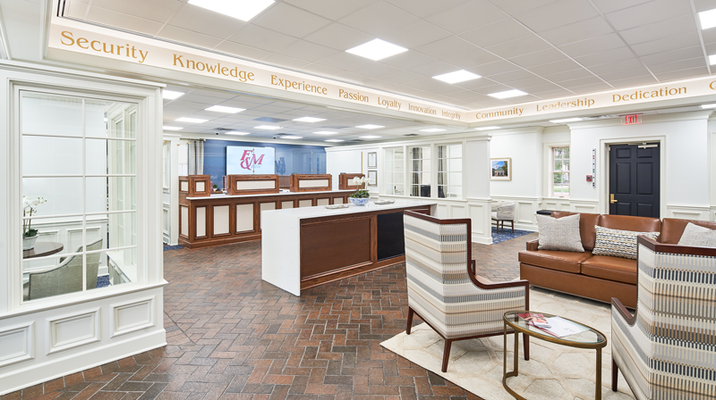 Inside F&M Bank North Main Street office