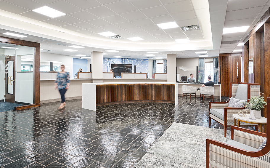 Inside of the F&M Bank Granite Quarry office